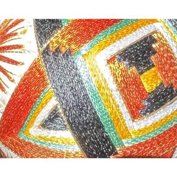 VTG Japanese Temari Ball Ornament Japanese Handcrafted Folk Art Handmade Thread - Picture 7 of 9